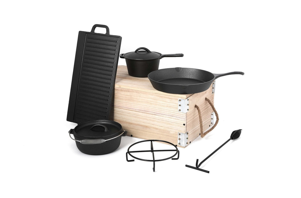 Set de vase din fontă Parilla, 9 piese