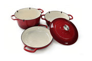 Set vase fonta emailata 4 buc, rosu