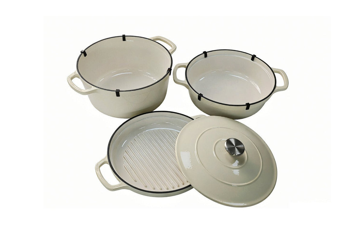 Set vase fonta emailata 4 buc, ivory