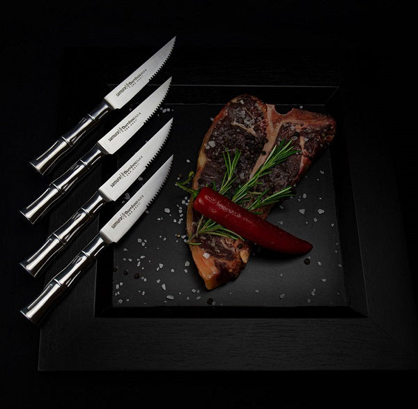 Set cuțite Samura Bamboo 4 buc. p/u steak  5"/110mm, AUS-8 HRC-58