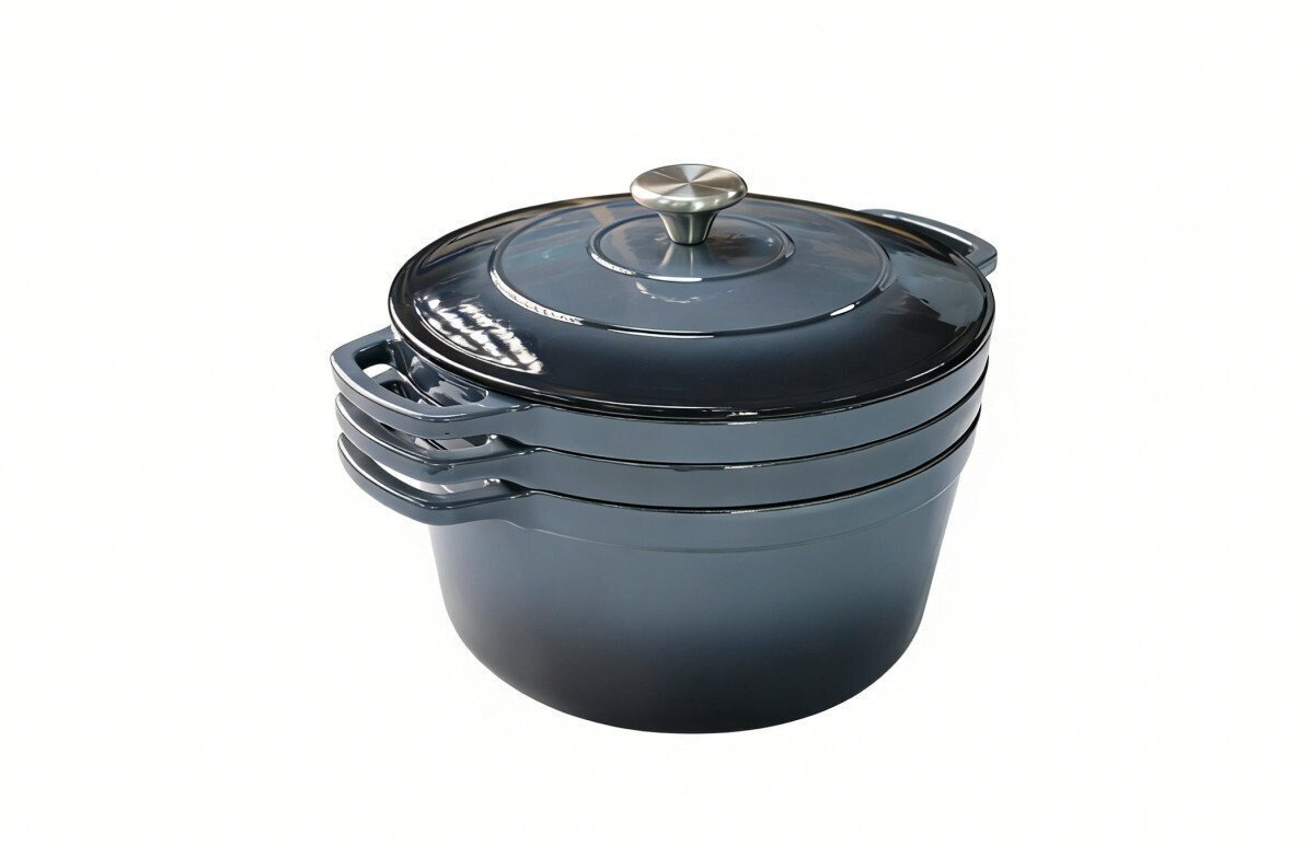Set vase fonta emailata 4 buc, gri - imagine produs