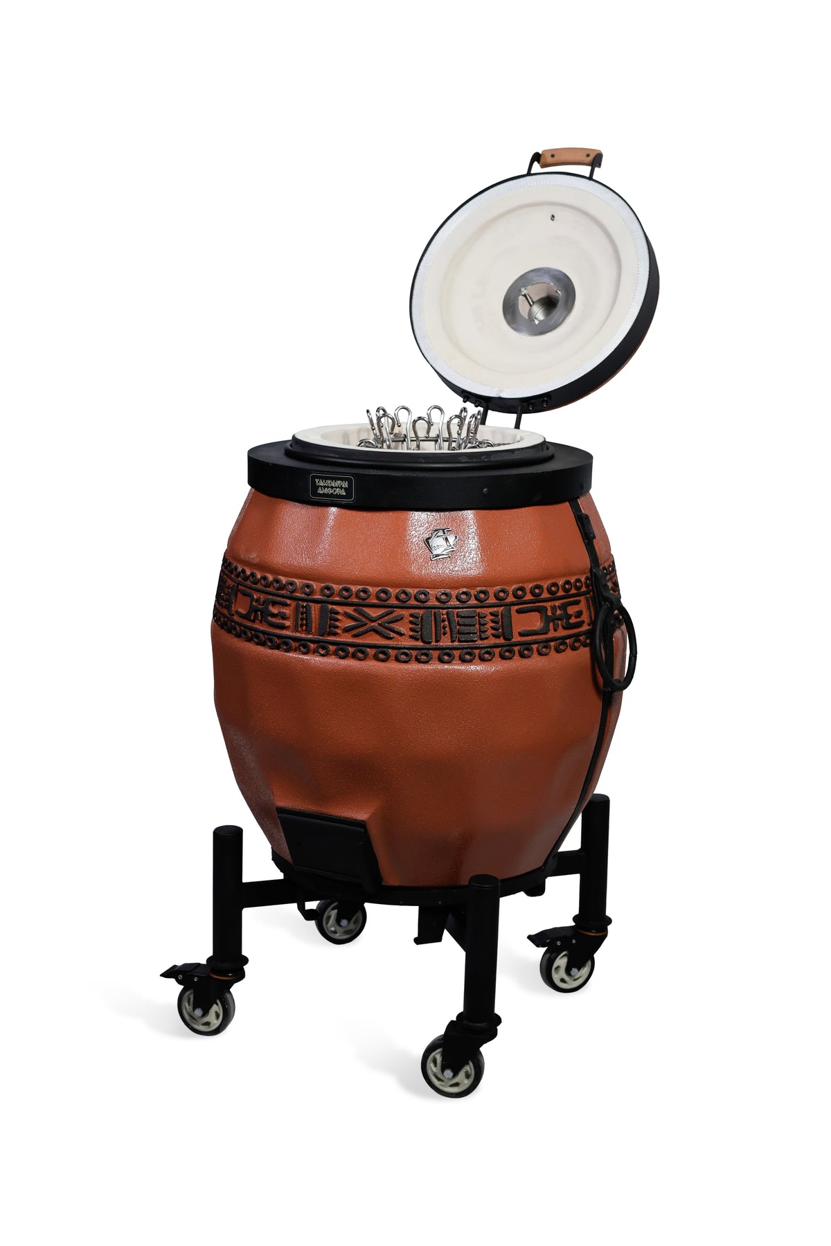 Tandoor izolat Sarmat culoare teracotte cu capac rabatabil