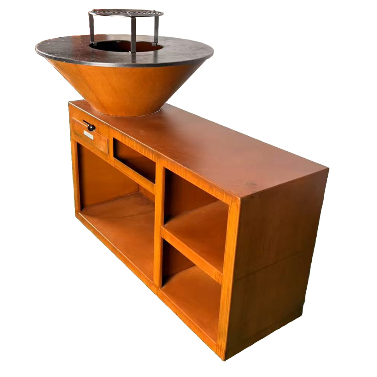 Gratar pe lemne  L1300*D1000*H1000mm, greutatea 152kg, rustic