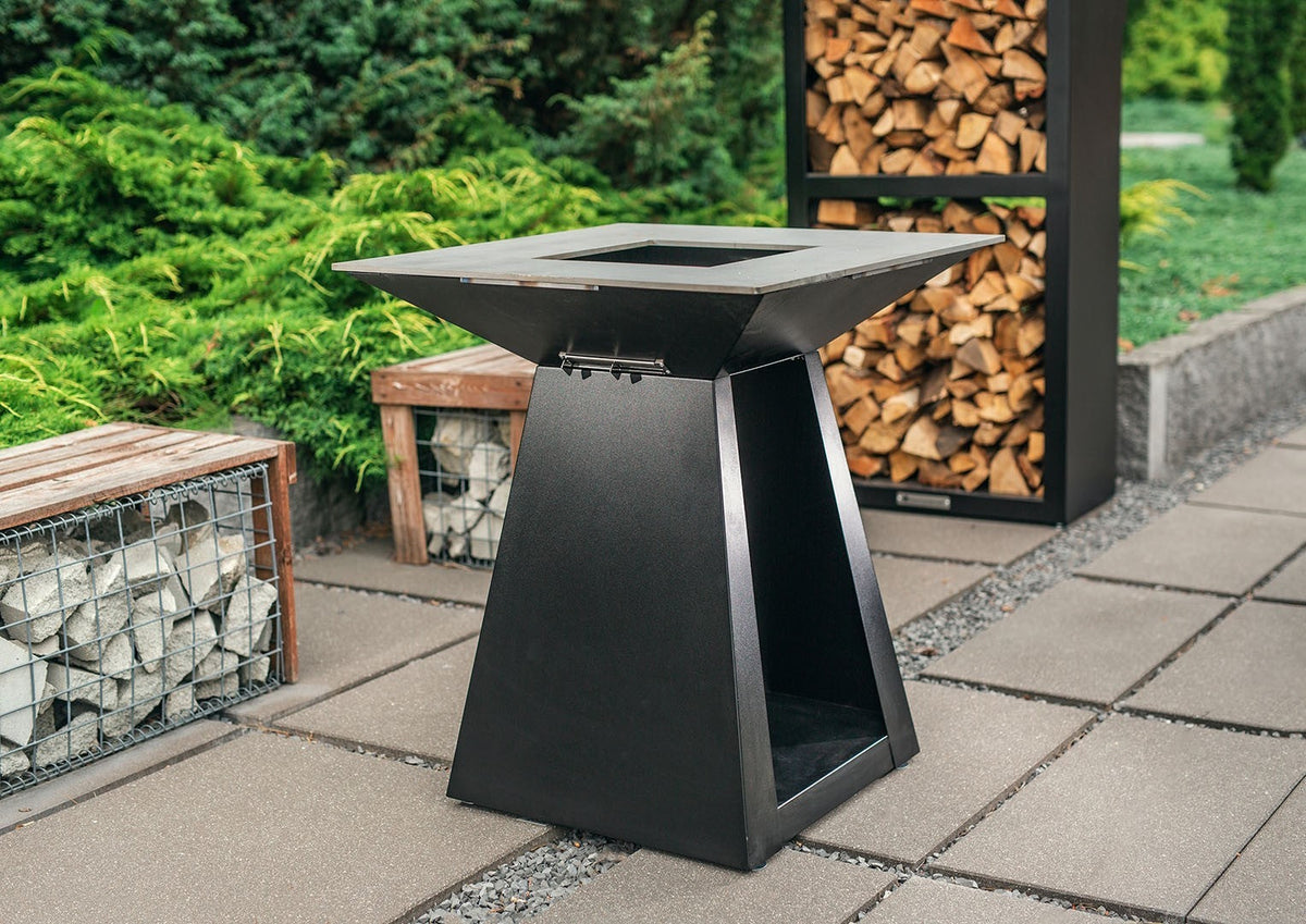 Gratar pe lemne L1000*W1000*H900mm, greutatea 125kg, negru