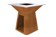 Gratar pe lemne L1000*W1000*H900mm, greutatea 125kg, rustic