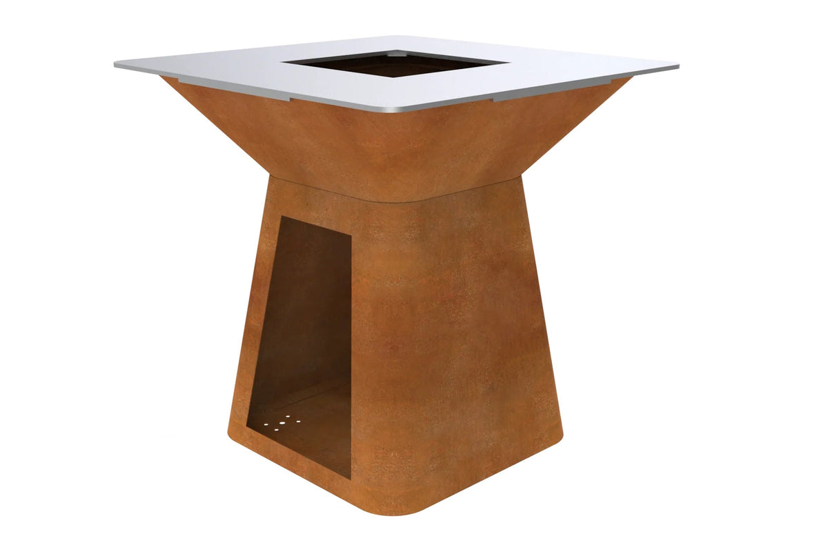 Gratar pe lemne L1000*W1000*H900mm, greutatea 125kg, rustic