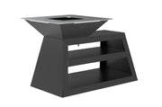 Gratar pe lemne L1300*D1000*H900mm, greutatea 180kg, negru