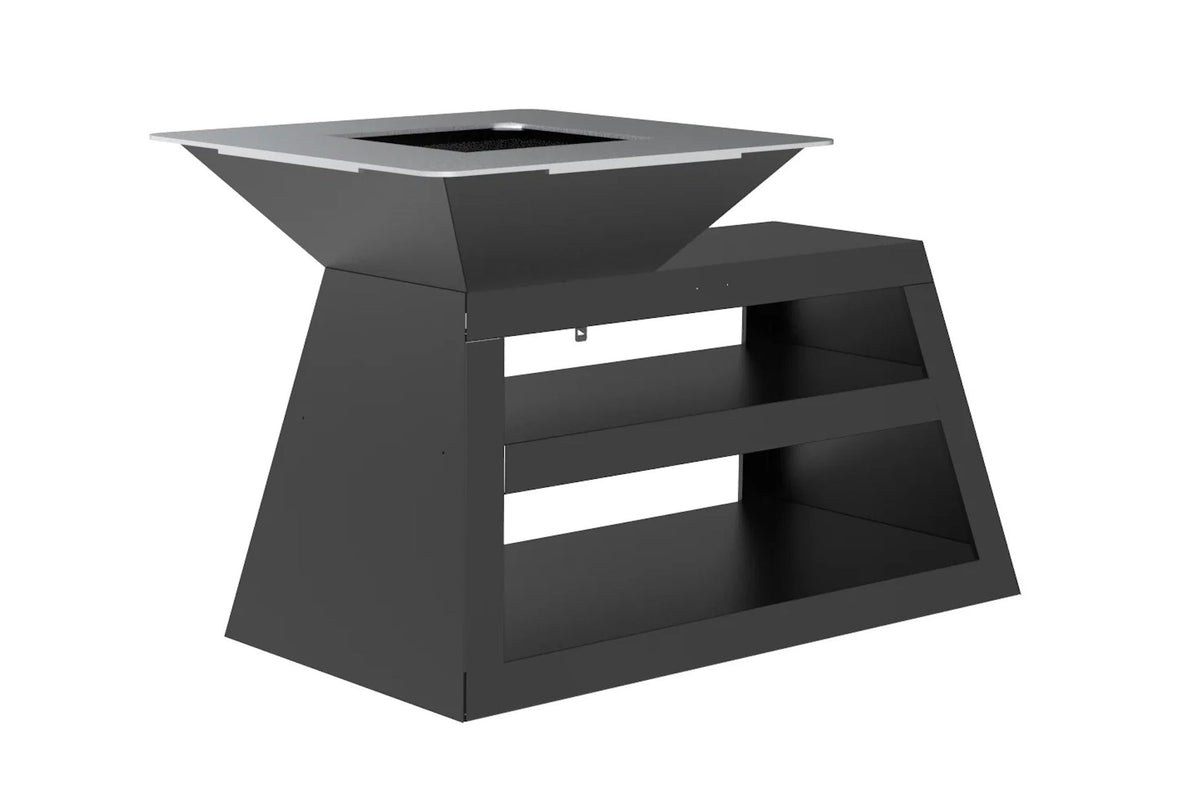 Gratar pe lemne L1300*D1000*H900mm, greutatea 180kg, negru