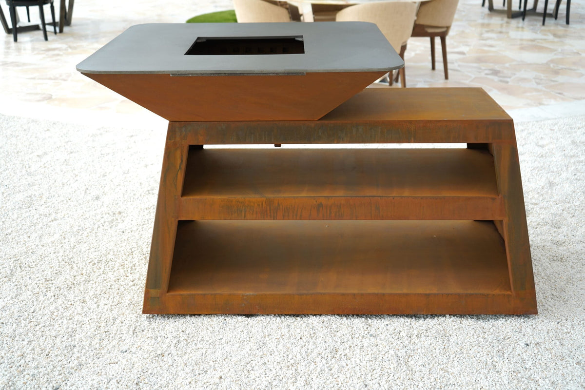 Gratar pe lemne L1300*D1000*H900mm, greutatea 115kg, rustic