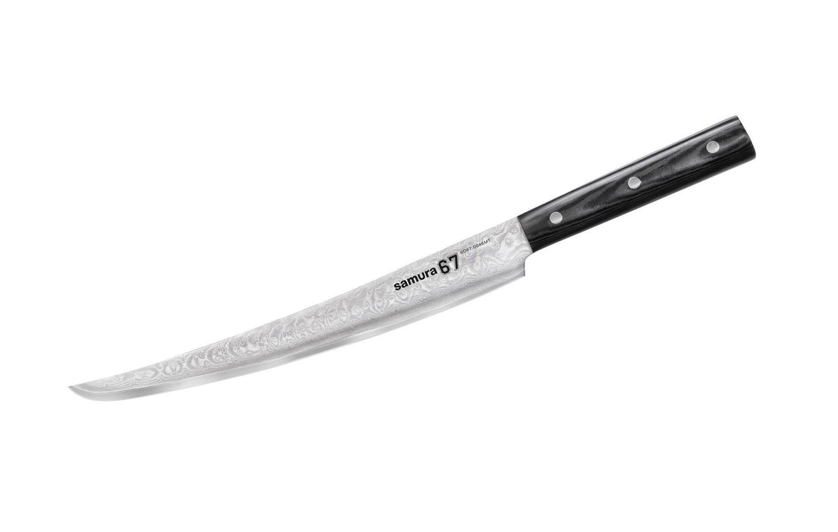 Samura cuțit Damascus pentru feliat 230mm/9 oțel Damasc 67 straturi HRC-61