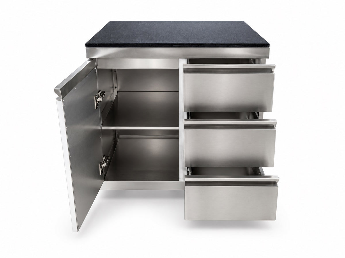 Bucătărie modulară Char-Broil Ultimate 3200 cu compartiment pentru coș de gunoi, 3 sertare și modul organizator cu 3 sertare