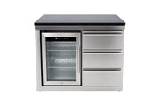 Bucatarie modulara de terasa din inox cu blat de Quart