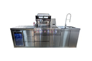 Bucatarie modulara de terasa din inox cu blat de Quart
