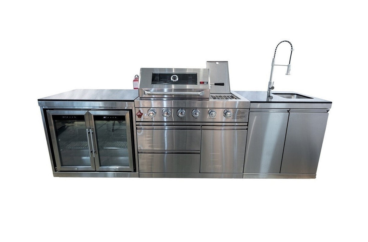 Bucatarie modulara de exterior din inox blat Quart