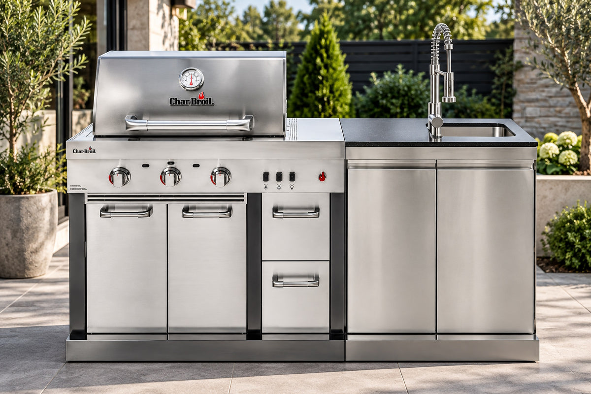Bucătărie modulară de exterior Char-Broil Ultimate 3200 cu grătar TRU-Infrared și modul cu chiuvetă