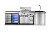 Bucătărie modulară de exterior Char-Broil Ultimate 3200 cu grătar TRU-Infrared, modul cu două frigidere incorporate și modul cu două uși, chiuvetă și robinet