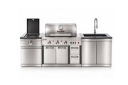 Bucătărie modulară de exterior Char-Broil Ultimate 3200 cu grătar TRU-Infrared, modul cu două uși, chiuvetă și robinet și modul Steak Zone