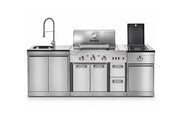 Bucătărie modulară de exterior Char-Broil Ultimate 3200 cu grătar TRU-Infrared, modul cu două uși, chiuvetă pe stânga și robinet și modul Steak Zone