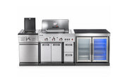 Bucătărie modulară de exterior Char-Broil Ultimate 3200 cu grătar TRU-Infrared, modul Steak Zone și modul cu două frigidere incorporate