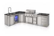 Bucătărie modulară Char-Broil Ultimate 3200 cu chiuvetă, frigider, 3 sertare și modul de colț