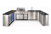 Bucătărie modulară Char-Broil Ultimate 3200 în formă de U cu chiuvetă, 2 frigidere și module de depozitare