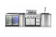 Bucătărie modulară Char-Broil Ultimate 3200 cu 2 frigidere, chiuvetă și 2 coșuri glisante