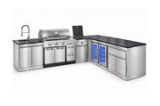 Bucătărie modulară Char-Broil Ultimate 3200 cu Steak Zone, 2 frigidere, chiuvetă, depozitare și colț 90°