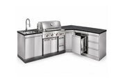 Bucătărie modulară Char-Broil Ultimate 3200 cu chiuvetă, compartiment pentru coș de gunoi, 3 sertare și colț 90°