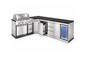 Bucătărie modulară Char-Broil Ultimate 3200 cu frigider, compartiment pentru coș de gunoi, 3 sertare și colț 90°