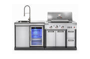 Bucătărie modulară de exterior Char-Broil Ultimate 3200 cu grătar TRU-Infrared și modul cu chiuvetă pe stânga, robinet și frigider