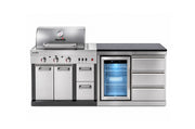 Bucătărie modulară de exterior Char-Broil Ultimate 3200 cu grătar TRU-Infrared și modul cu frigider incorporabil și 3 sertare