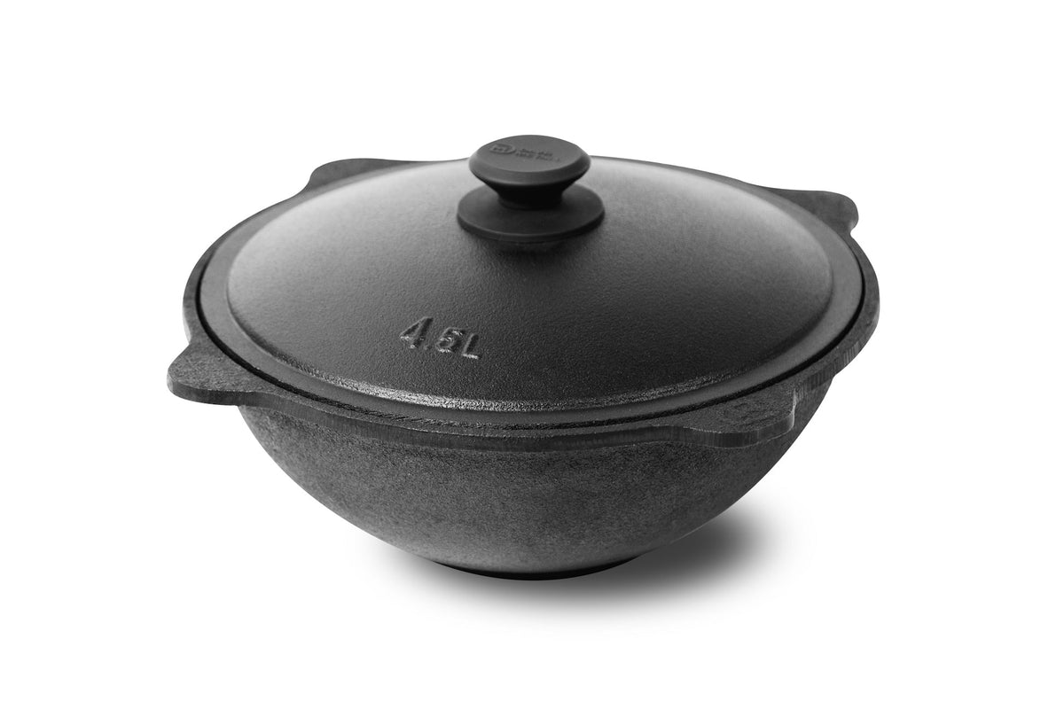 Ceaun din fontă 4,5L cu capac (fund plat)
