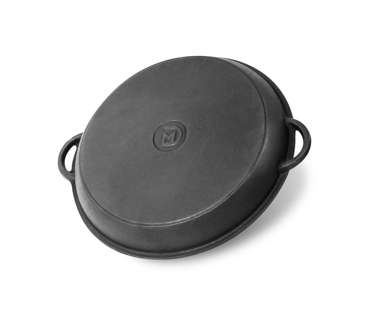 Ceaun din fonta uzbec cu capac-tigaie 22L (fund rotund)