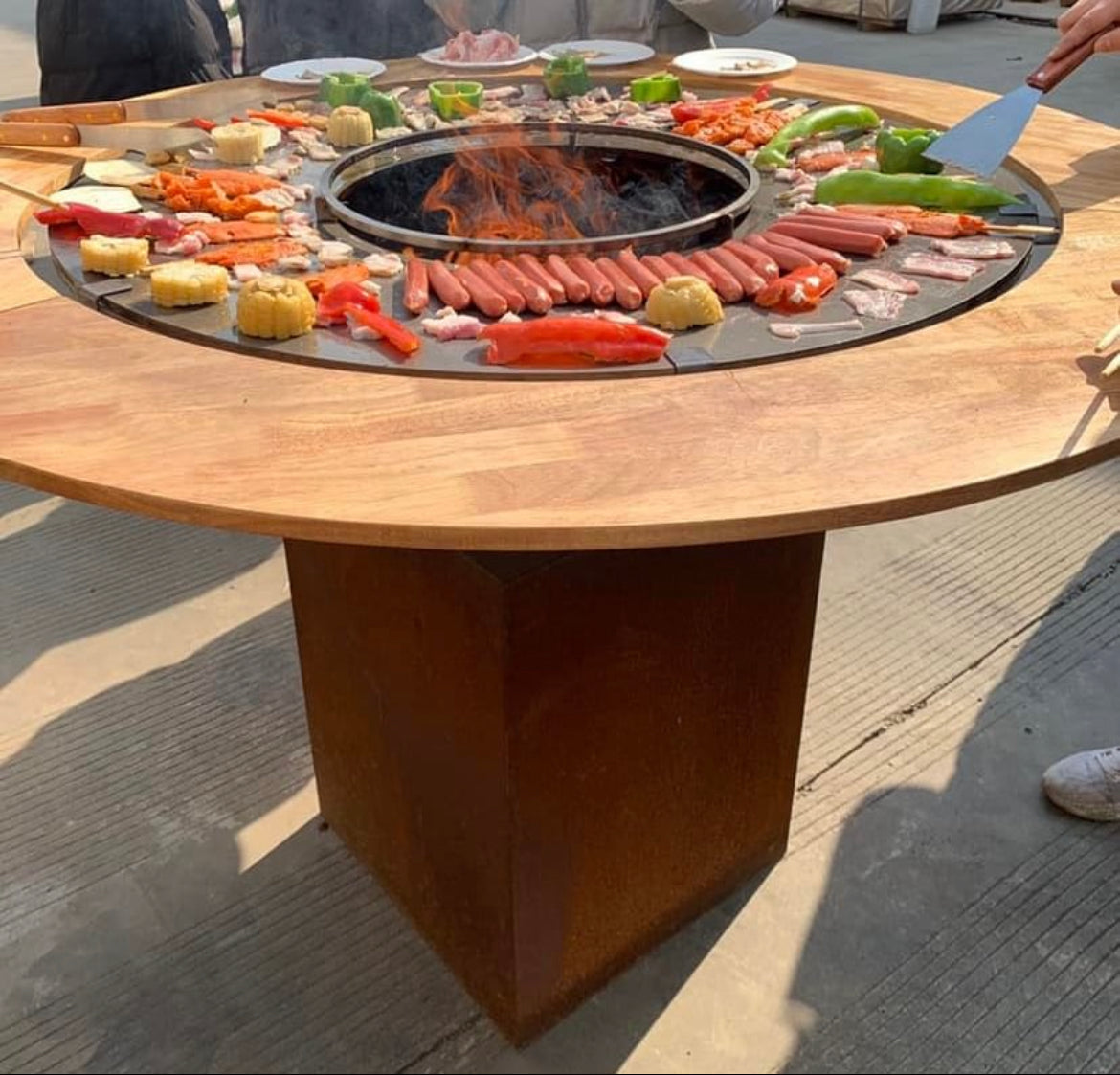Masa rotunda cu inele din lemn, diametru 1400 mm, latimea 180 mm, greutatea 10 kg
