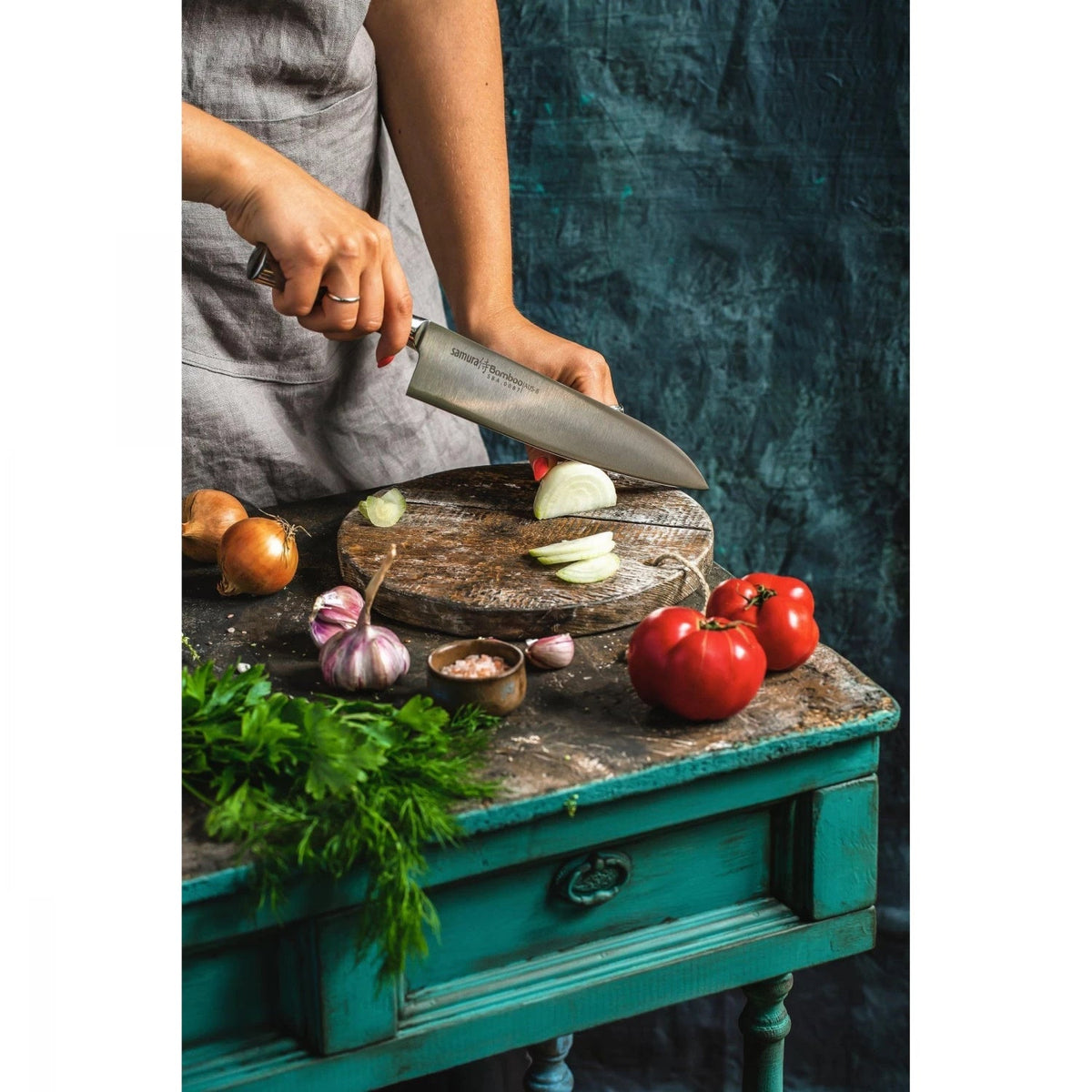 Cuțit Samura Bamboo Grand Chef 9.4"/240mm, AUS-8 HRC-58