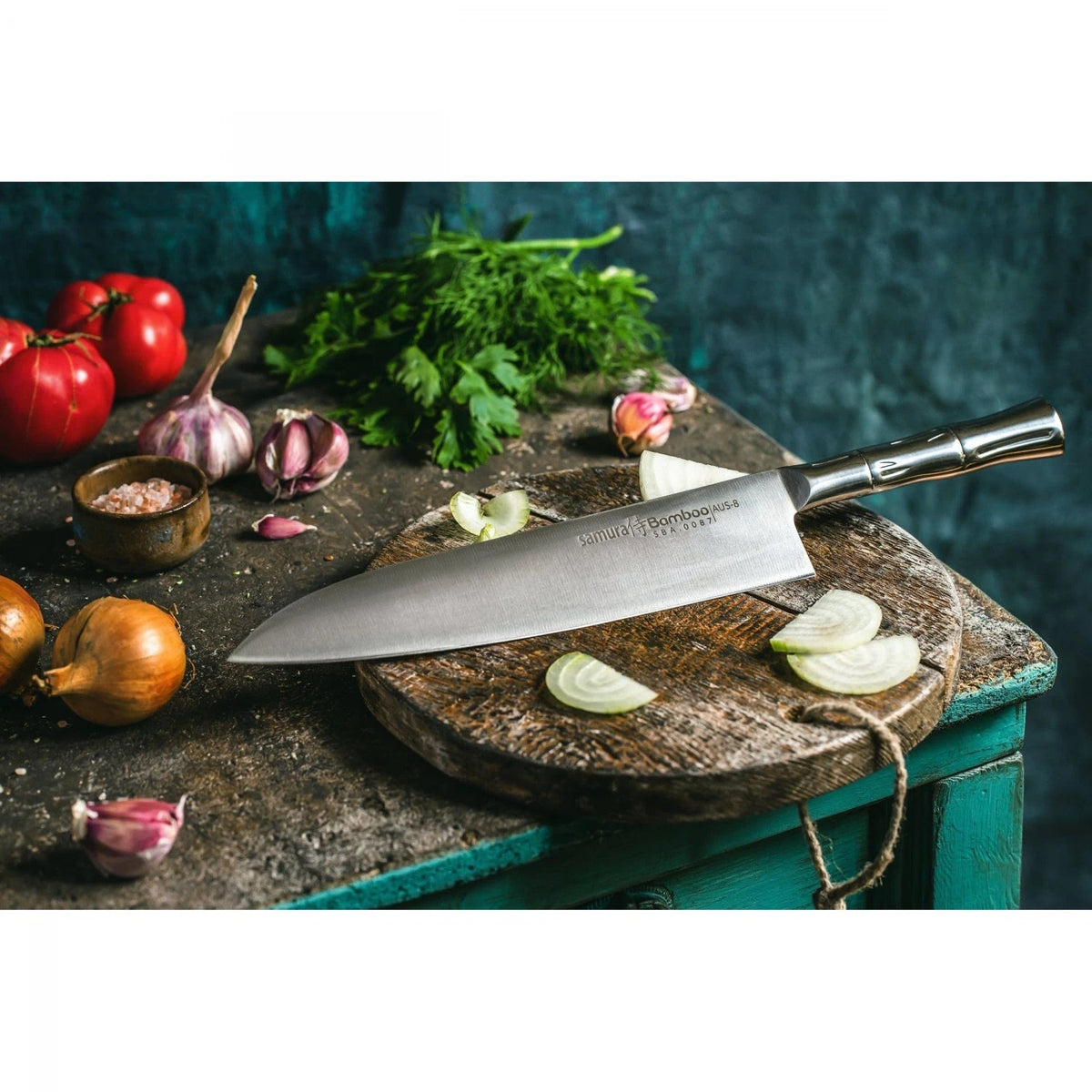 Cuțit Samura Bamboo Grand Chef 9.4"/240mm, AUS-8 HRC-58