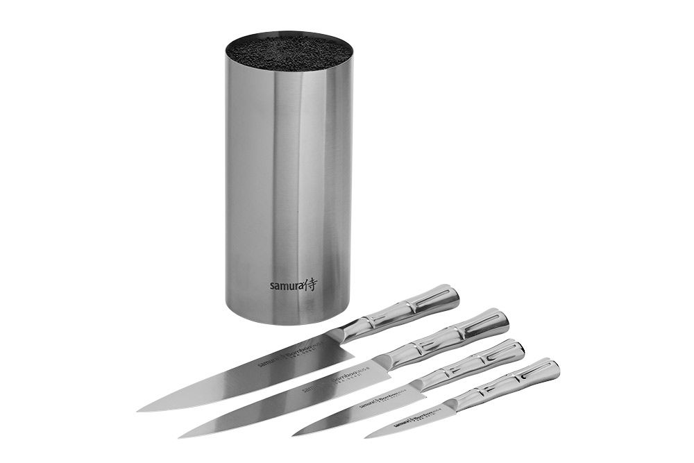 Set Samura Bamboo cuțit 4 buc. + suport  AUS-8 HRC-58