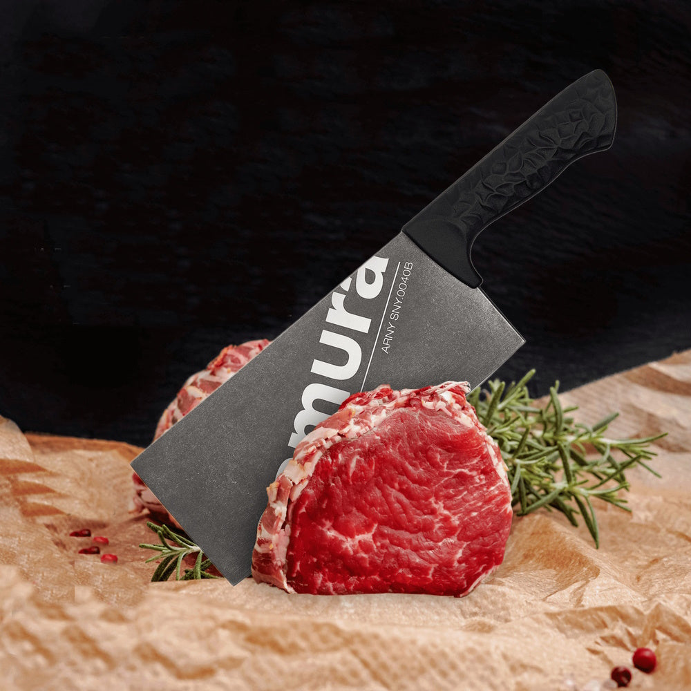 Cuțit bucatar Chef asiatic Samura Arny Stonewash 8.2"/209 mm miner negru, AUS-8