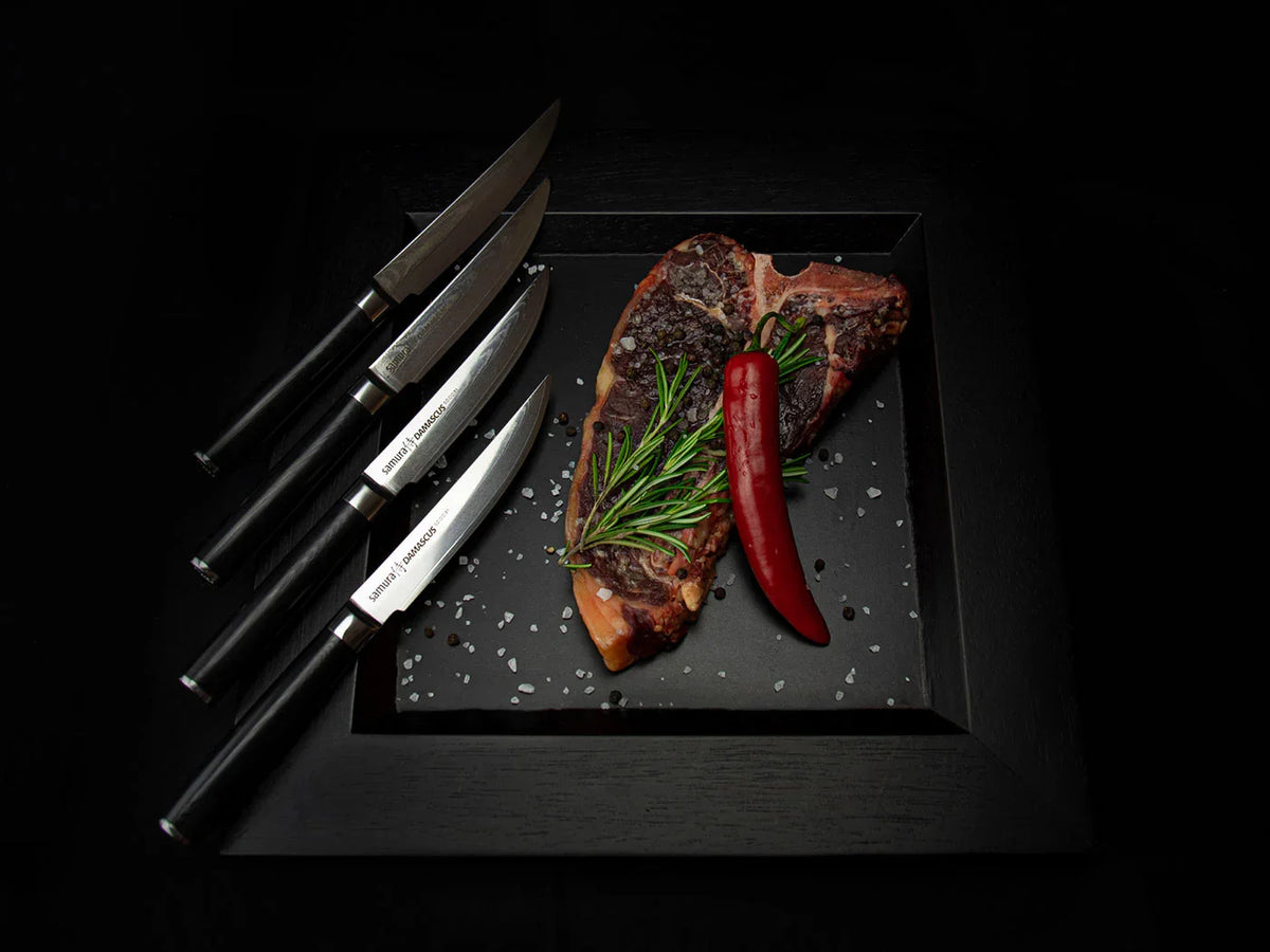 Set cuțite Samura Damascus p/u steak 4 buc. oțel Damasc VG-10 67 de straturi, HR