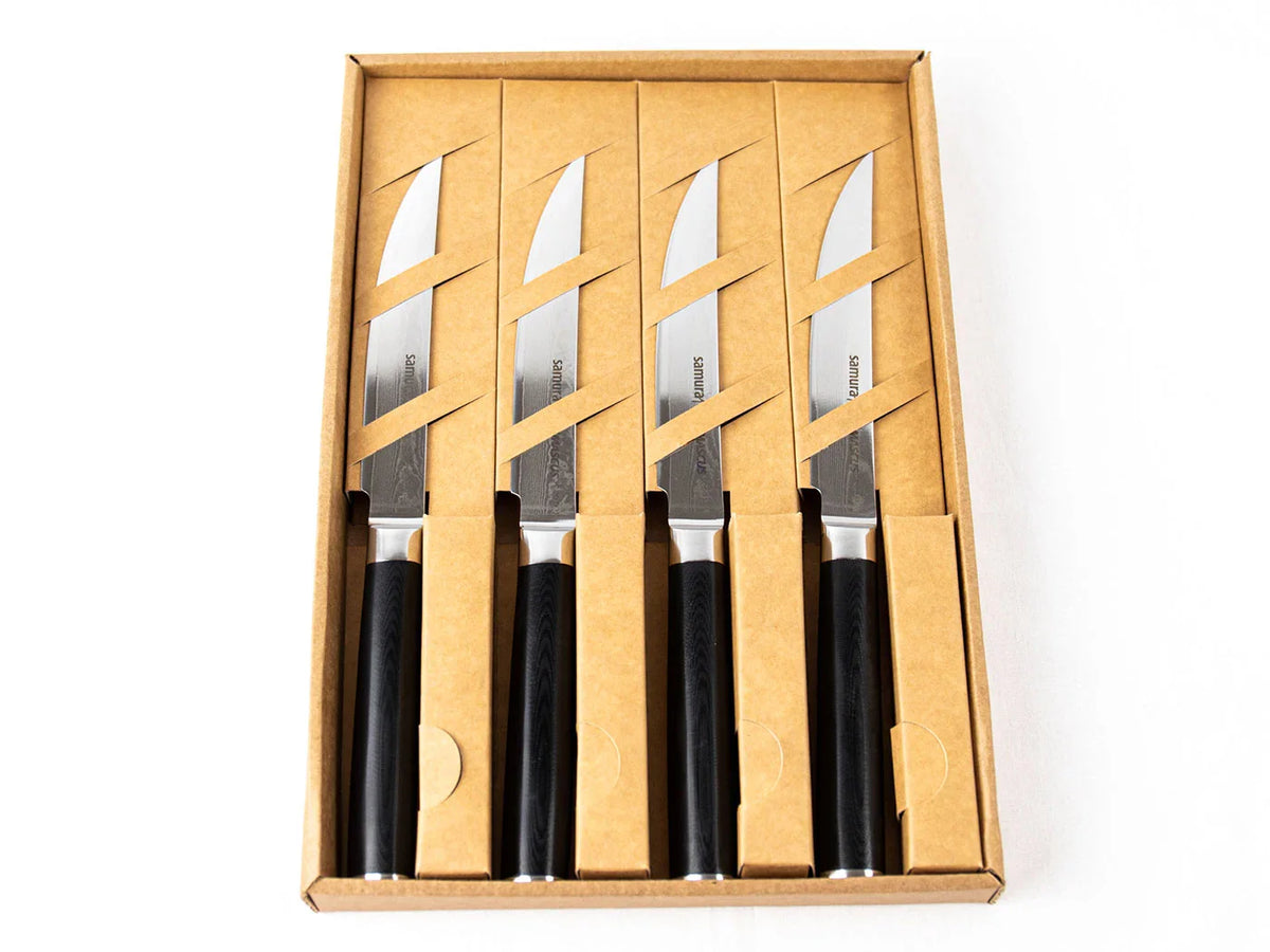 Set cuțite Samura Damascus p/u steak 4 buc. oțel Damasc VG-10 67 de straturi, HR