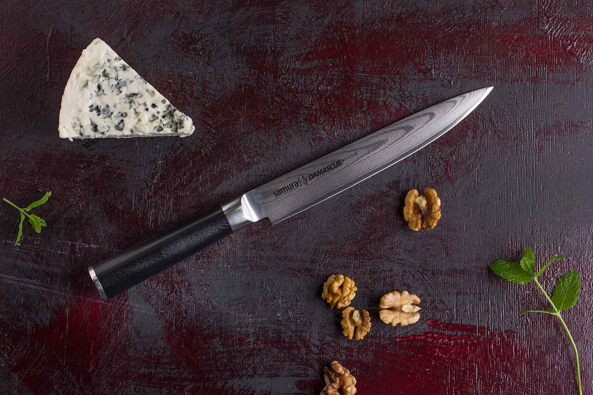 Cuțit p/u feliat Samura Damascus 9.0/230mm, oțel Damasc VG-10 cu 67 de straturi, HRC-61