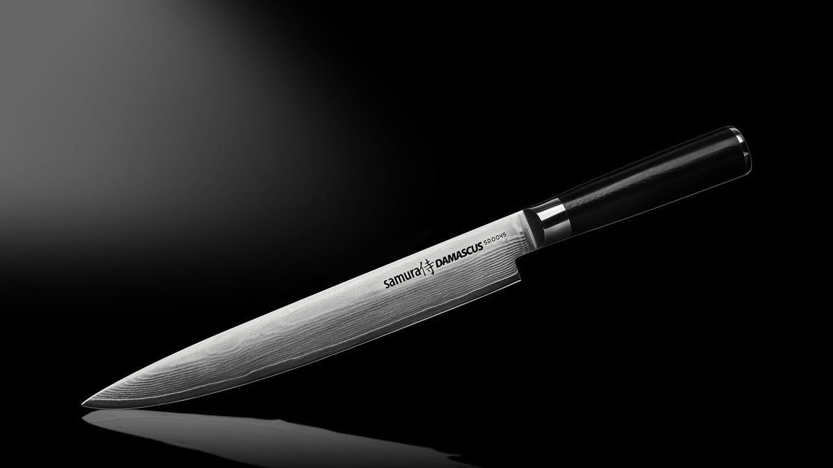 Cuțit p/u feliat Samura Damascus 9.0/230mm, oțel Damasc VG-10 cu 67 de straturi, HRC-61