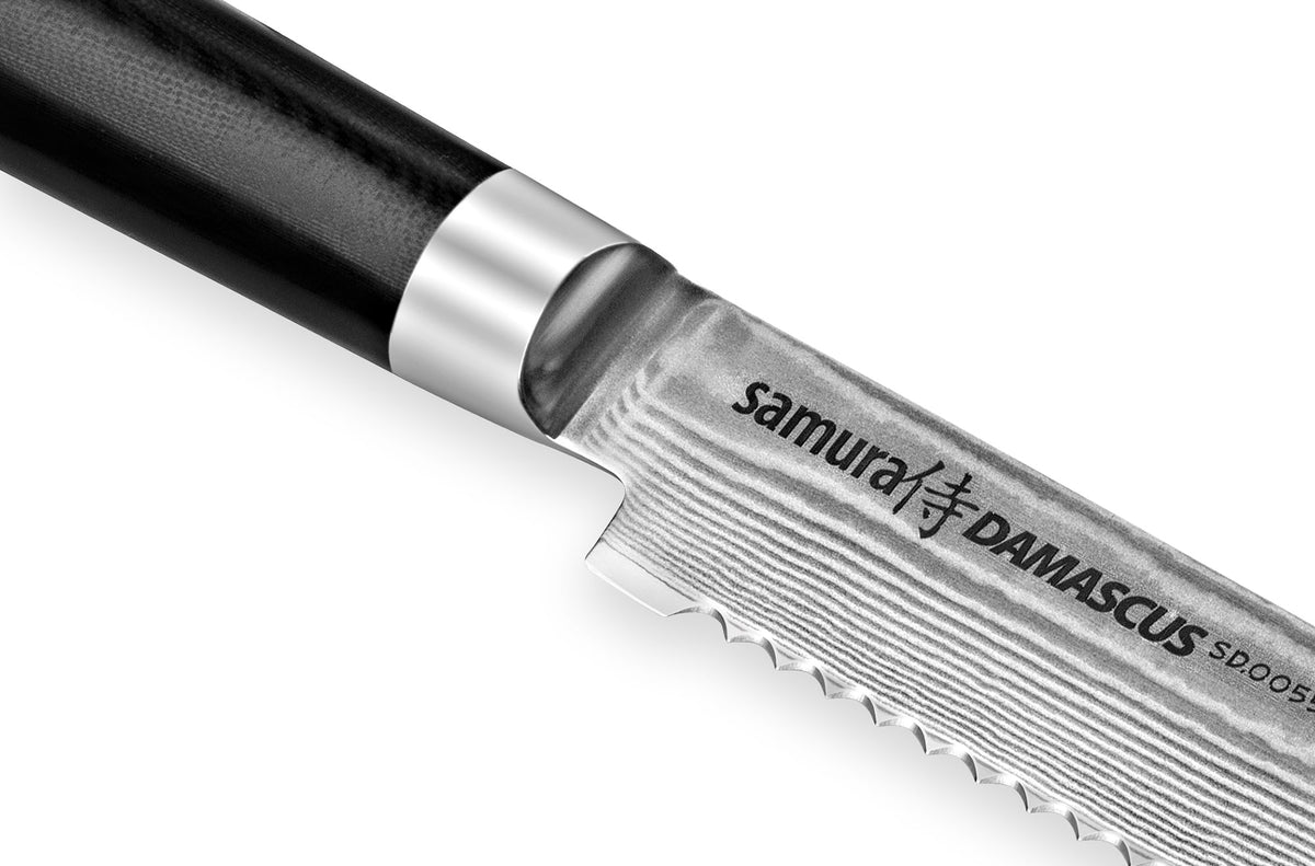 Cuțit p/u pâine Samura Damascus 9/230mm, oțel Damasc VG-10 67 de straturi, HRC-6