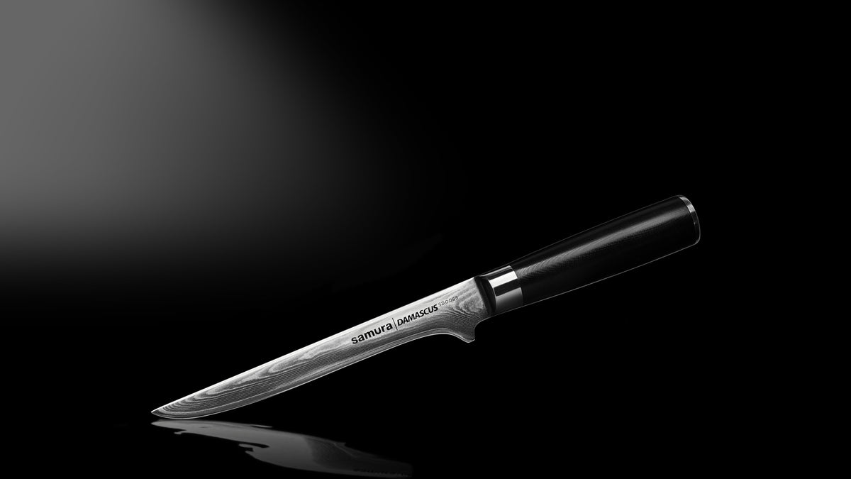 Cuțit de dezosat Samura Damascus 150mm, oțel Damasc VG-10 cu 67 de straturi, HRC
