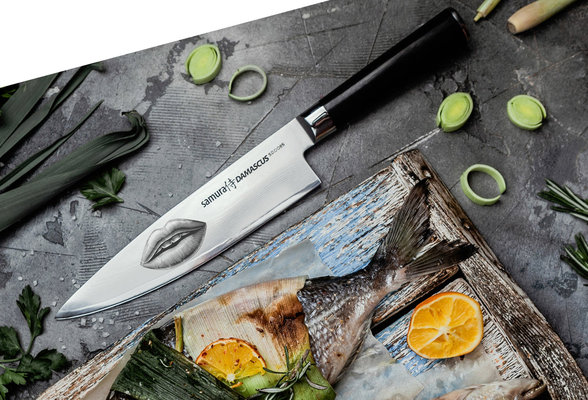 Cuțit Samura Damascus Chef 8.0/200mm, oțel Damasc VG-10 67 de straturi, HRC-61