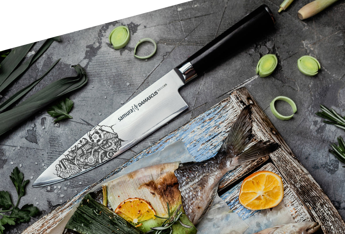 Cuțit Samura Damascus Chef 8.0/200mm, oțel Damasc VG-10 67 de straturi, HRC-61