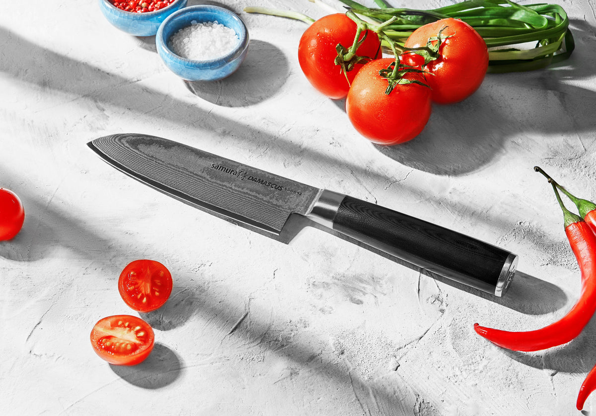 Cuțit Samura Damascus Santoku  5.7"/145mm, oțel Damasc VG-10 67 de straturi, HRC