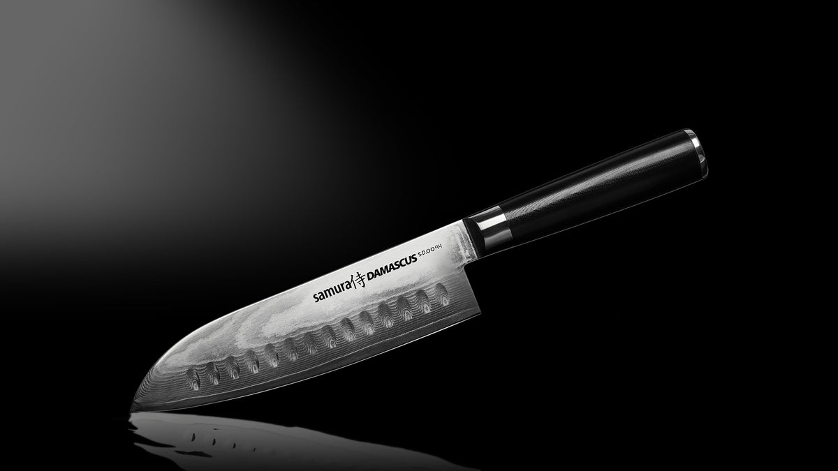 Cuțit universal Samura Damascus Santoku 180mm, oțel Damasc VG-10 67 de straturi,