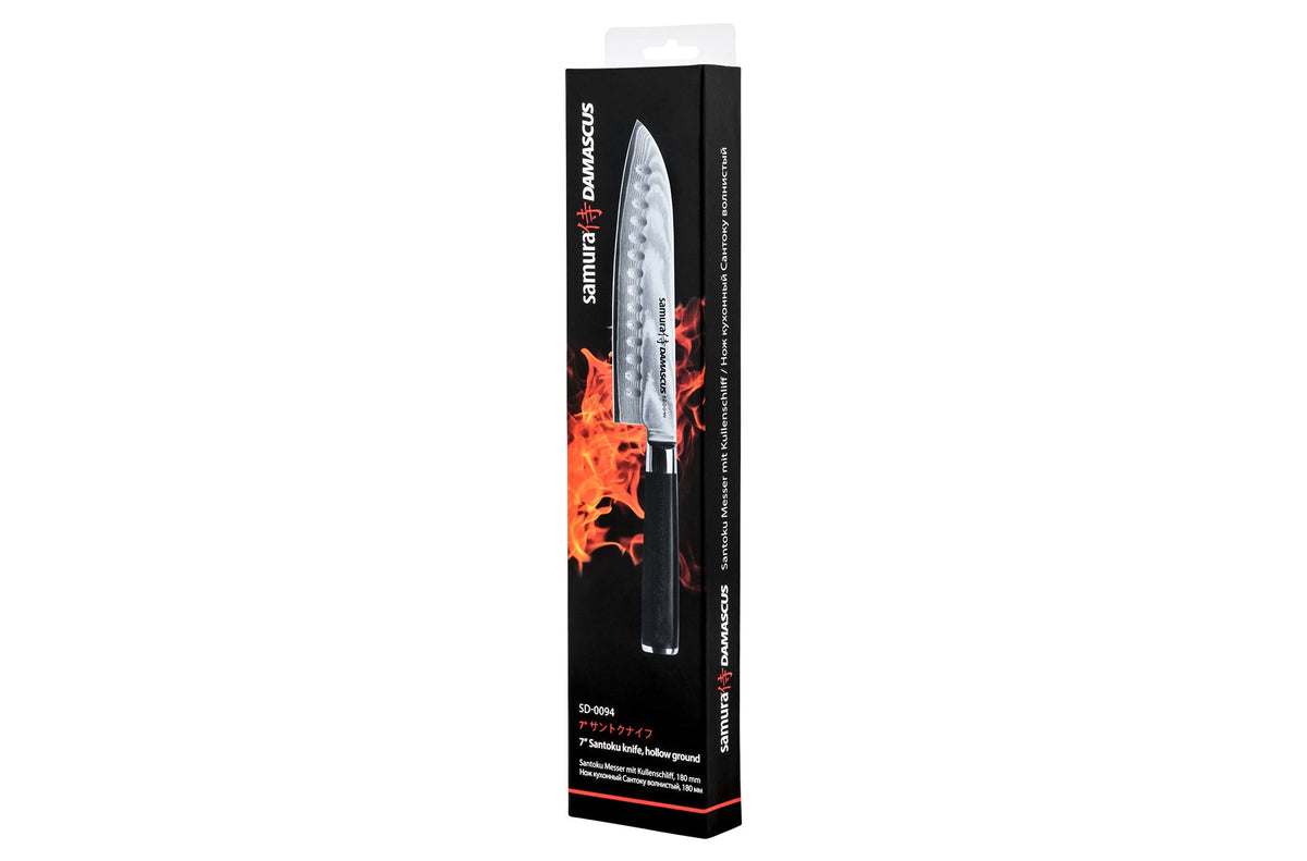 Cuțit universal Samura Damascus Santoku 180mm, oțel Damasc VG-10 67 de straturi,