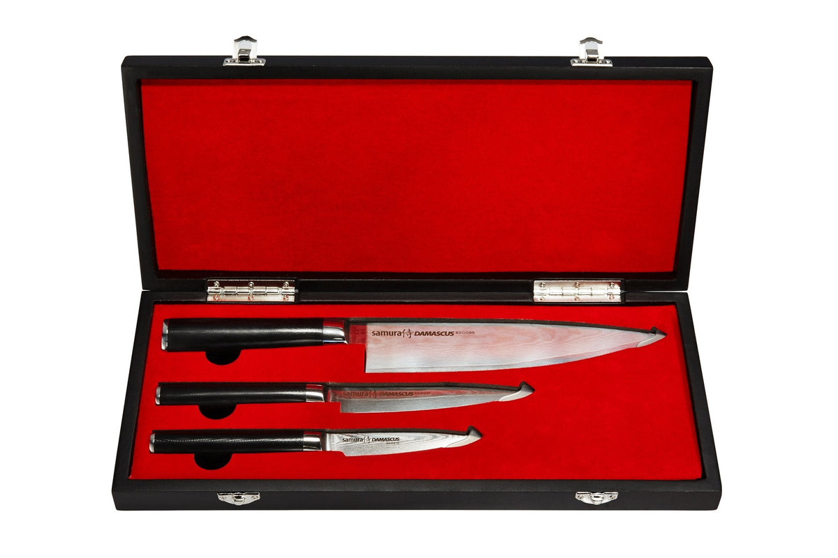 Set cuțite Samura Damascus 3 buc. in cutie, oțel Damasc VG-10 67 de straturi, HRC-61